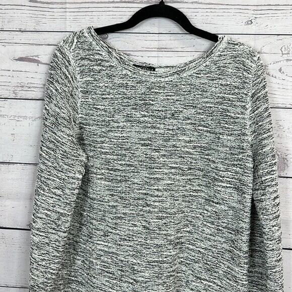 J Crew Mercantile Sweater Womens Medium Gray Knit Marled Tunic Textured Boxy - Picture 2 of 11
